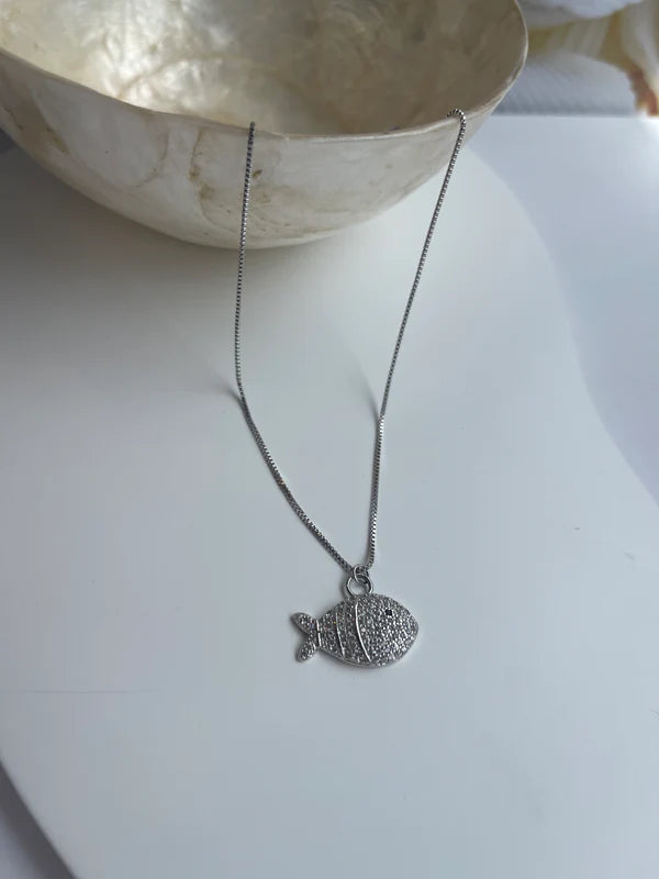 Studded Fish Necklace