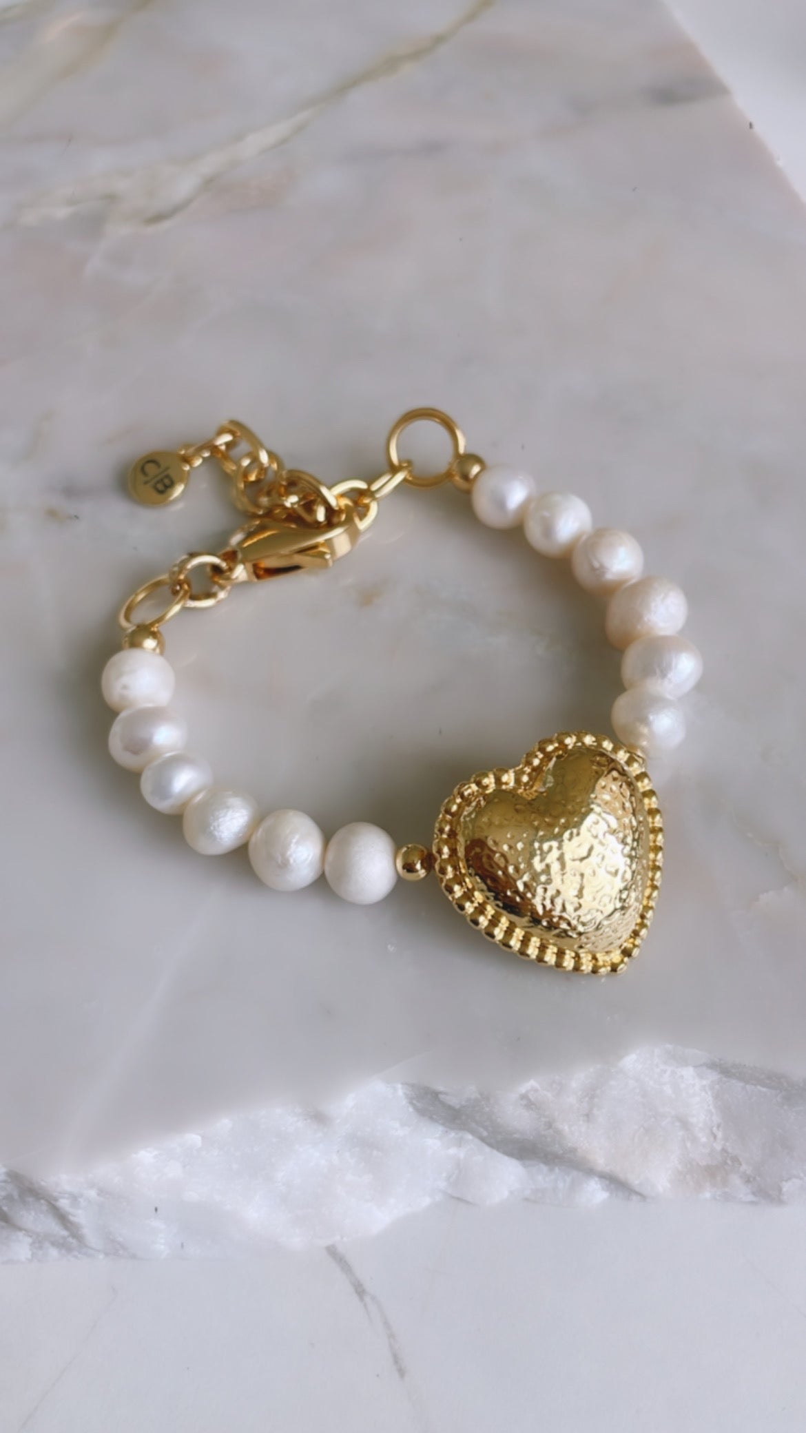 Heart and Pearl Bracelet