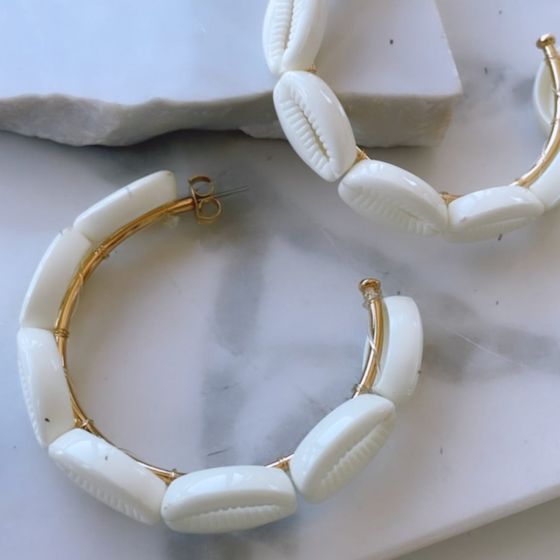 Cowries Shell Hoop Earrings