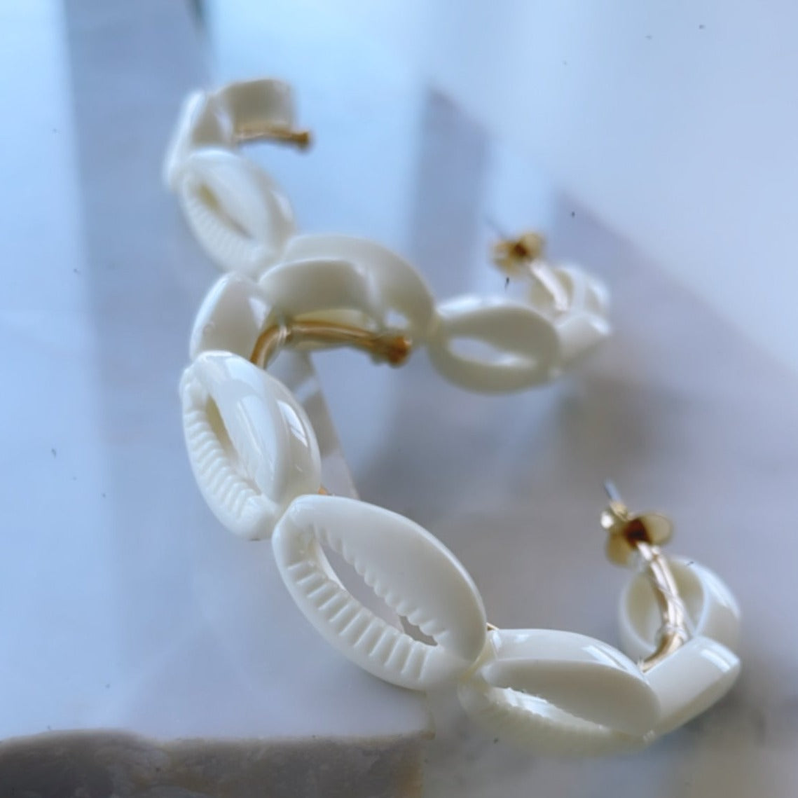 Cowries Shell Hoop Earrings